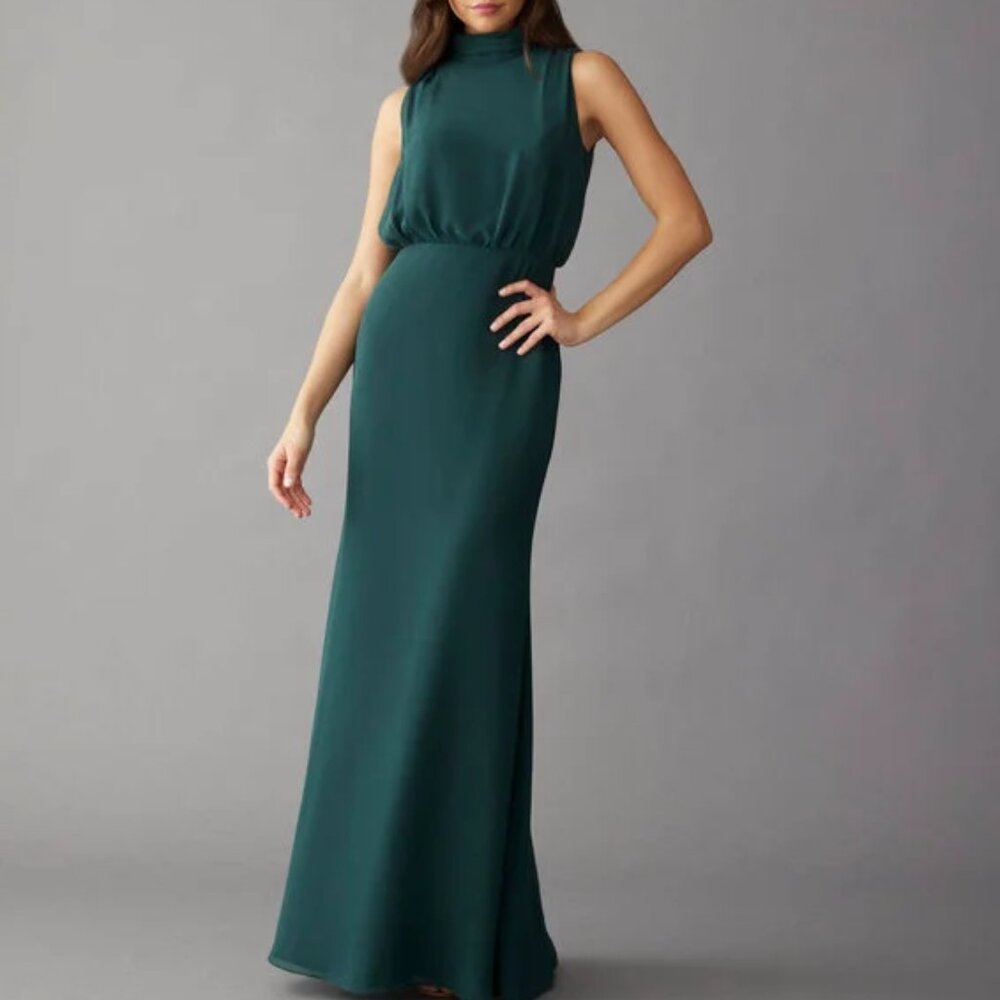 Hayley Paige Occassions Size 10 Blush Cashmere, Chiffon Dress - Great Condition